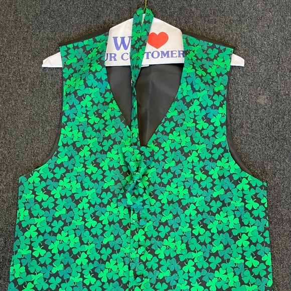 Irish Shamrocks Tuxedo Vest and Bow Tie